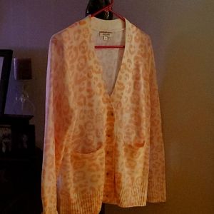 Pink Leopard Print Cardigan Sweater